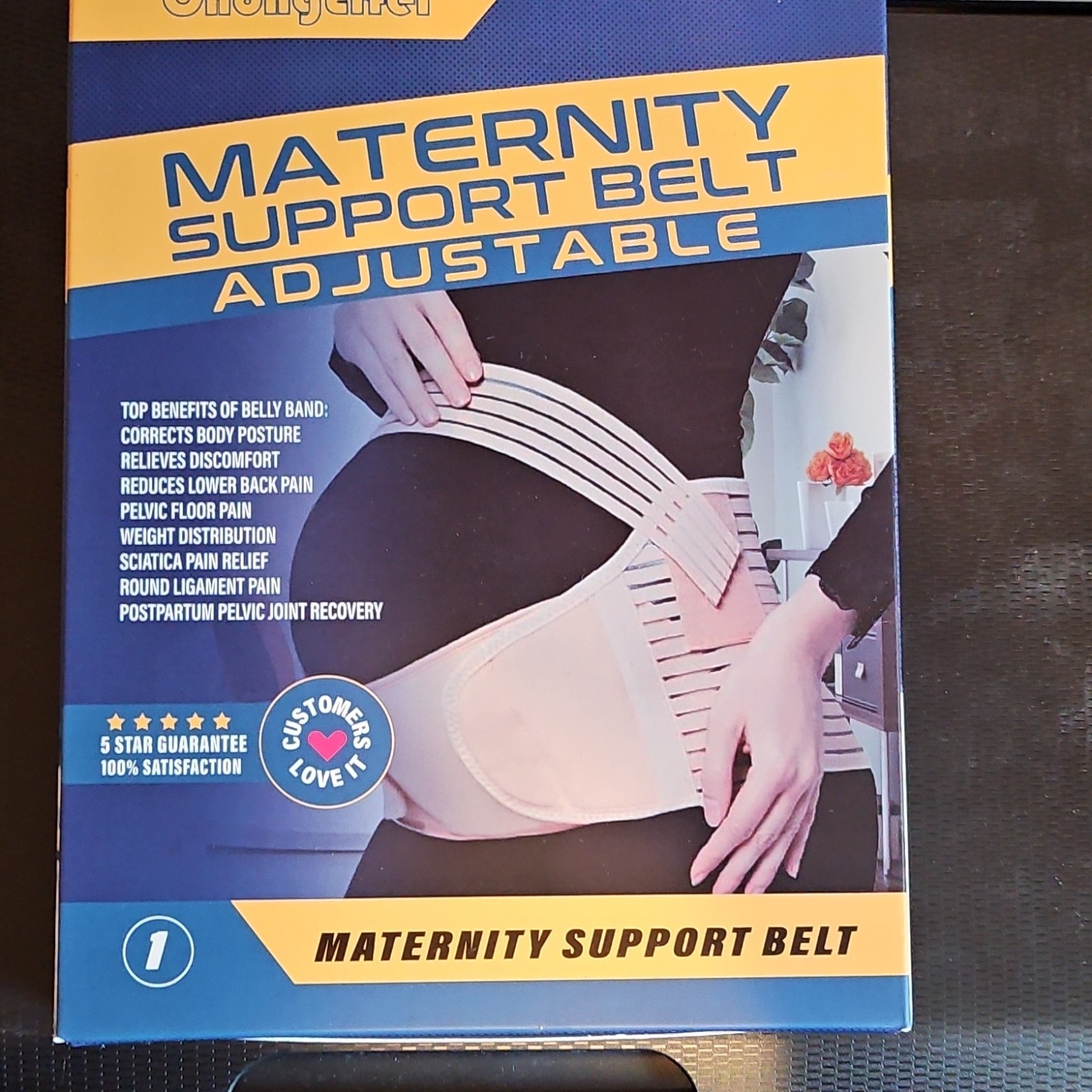 ChongErfei Maternity Support Belt Adjustable Black Size S Abdomen Women