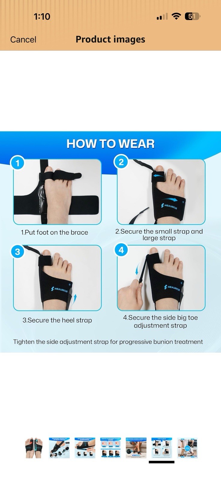 Gel Bunion Corrector Foot Brace Adjustable Non-Slip M/W