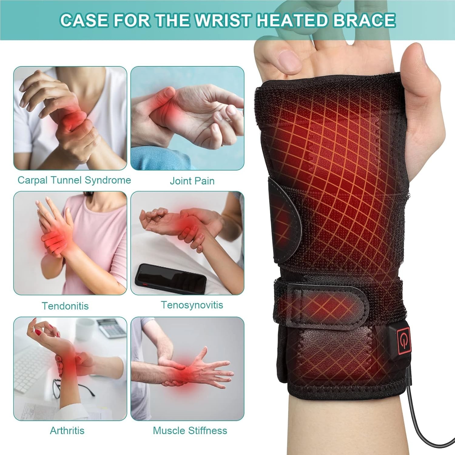 Wrist Thumb Brace Heating Pad for Arthritis and Carpal Tunnel Relief, Heated …