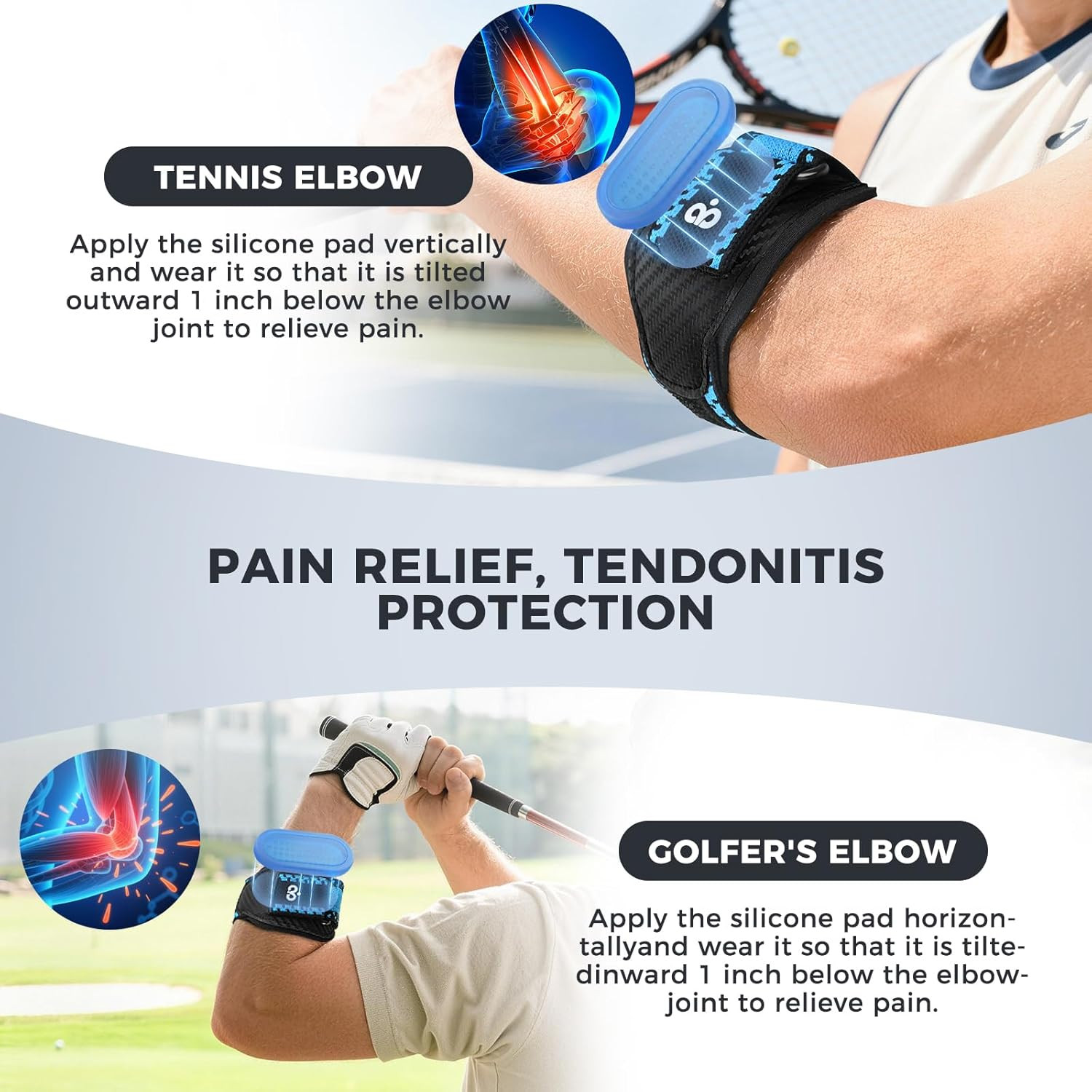 Tennis Elbow Brace for Men Women for Tendonitis,Tennis Elbow Strap with Gel P…