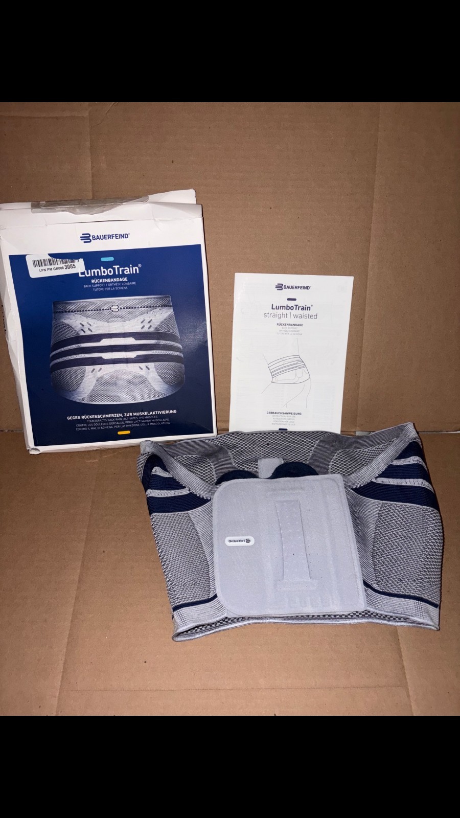 Bauerfeind LumboTrain Waisted Back Support Brace Lumbar Size 3 Titan Gray