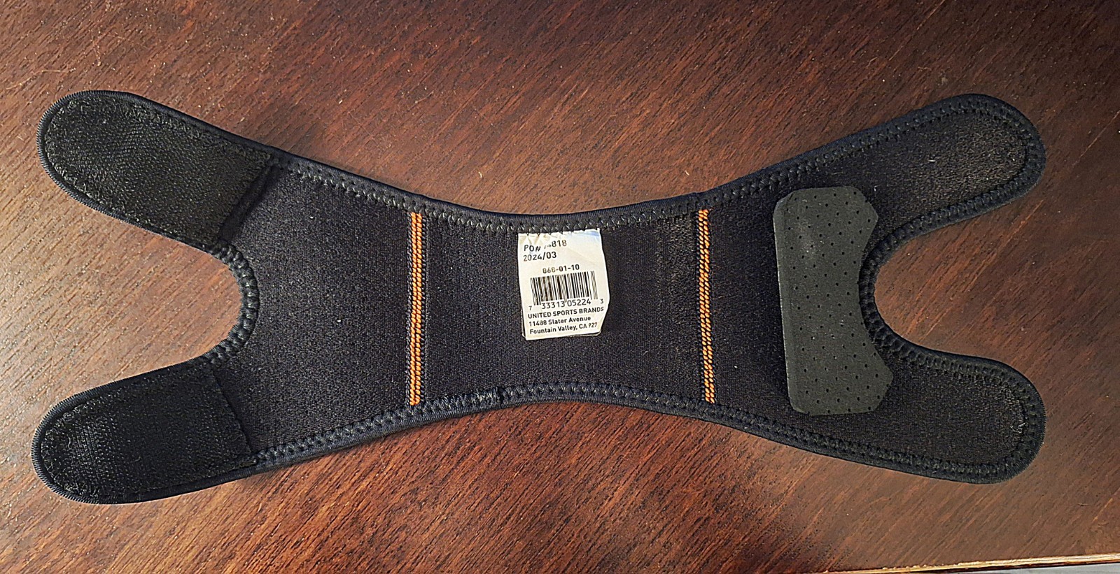 Knee/Patella Support Wrap with Dual Strap Compression, Small-Medium, Black