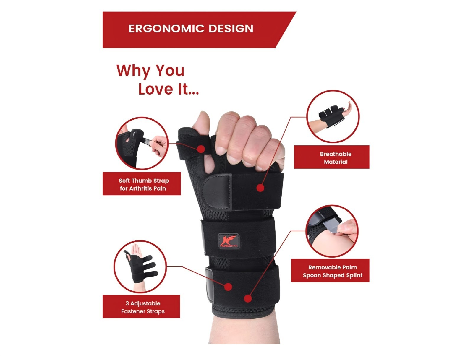 Hurmoya Wrist Brace for Carpal Tunnel Night Sleep Support – Left Large NIB