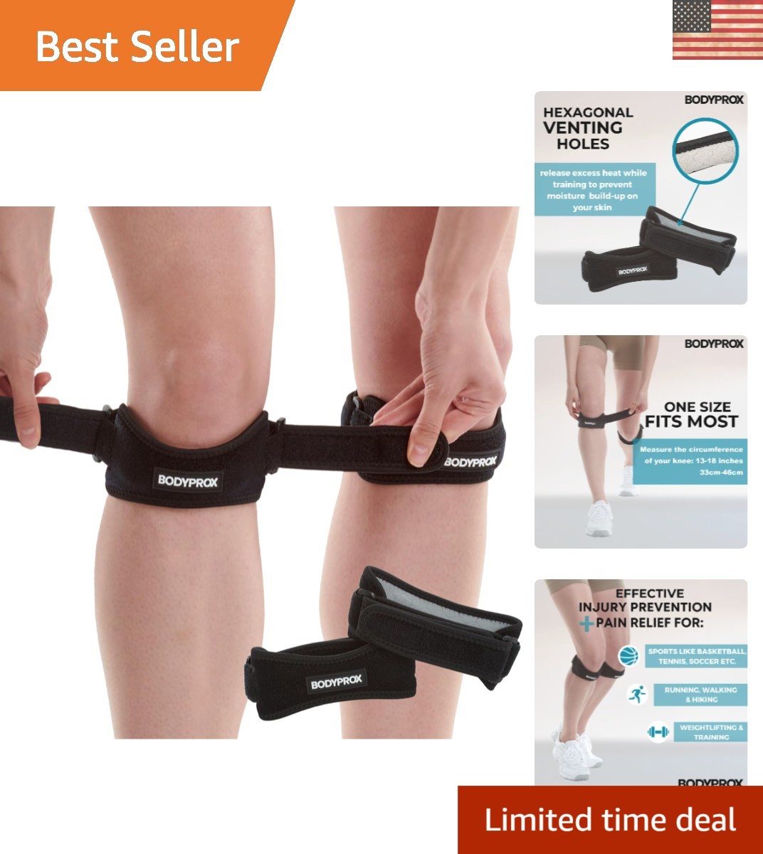 2 Pack Knee Support Brace with Gel Padding – Comfort & Relief for Active Adults