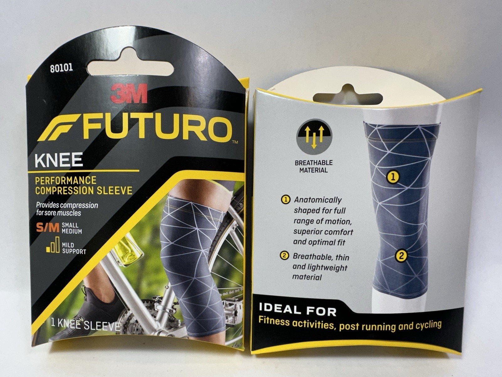 Futuro Sport Performance Compression Knee Sleeve – S/M Small Medium Lot of 2