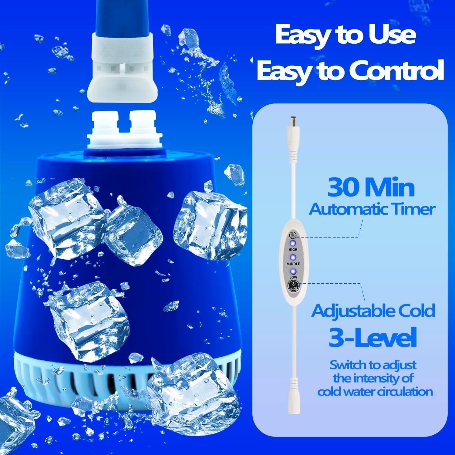 Portable Knee Ice Therapy Machine with Quiet Pump & Compression Pad