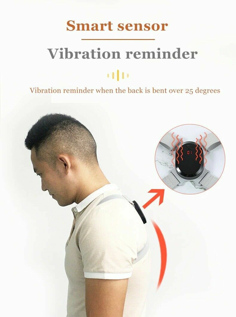 Smart Sensor Shoulder Corrector Belt Back Posture Supporter Hunchback Straight