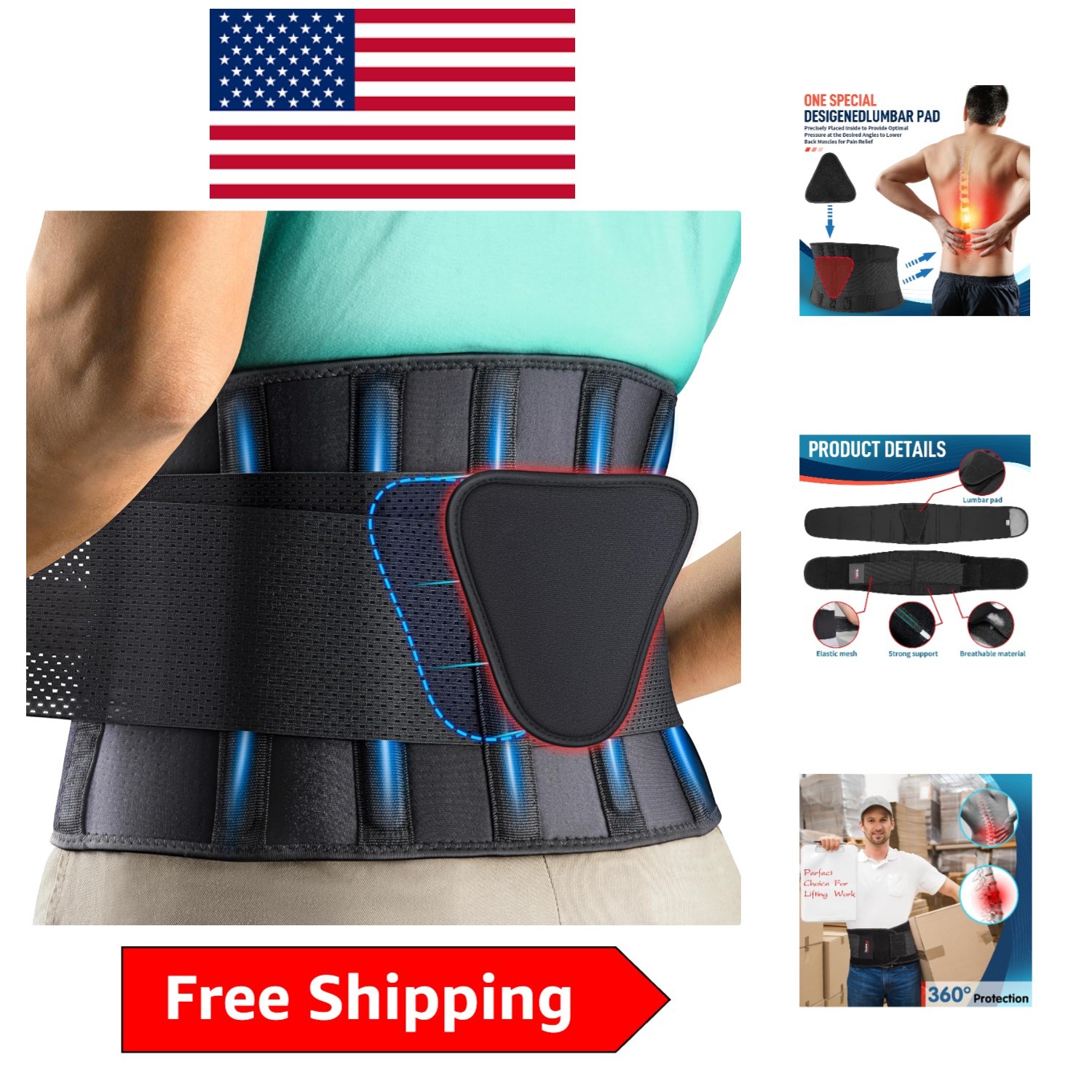 Breathable Neoprene Back Brace for Men & Women – Relieves Back Pain Comfortably