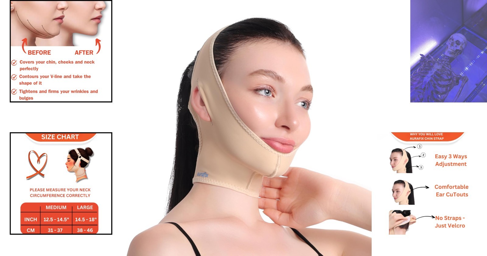 Comfortable Chin Lifting Wrap for Women – Machine Washable Post-Surgery Support