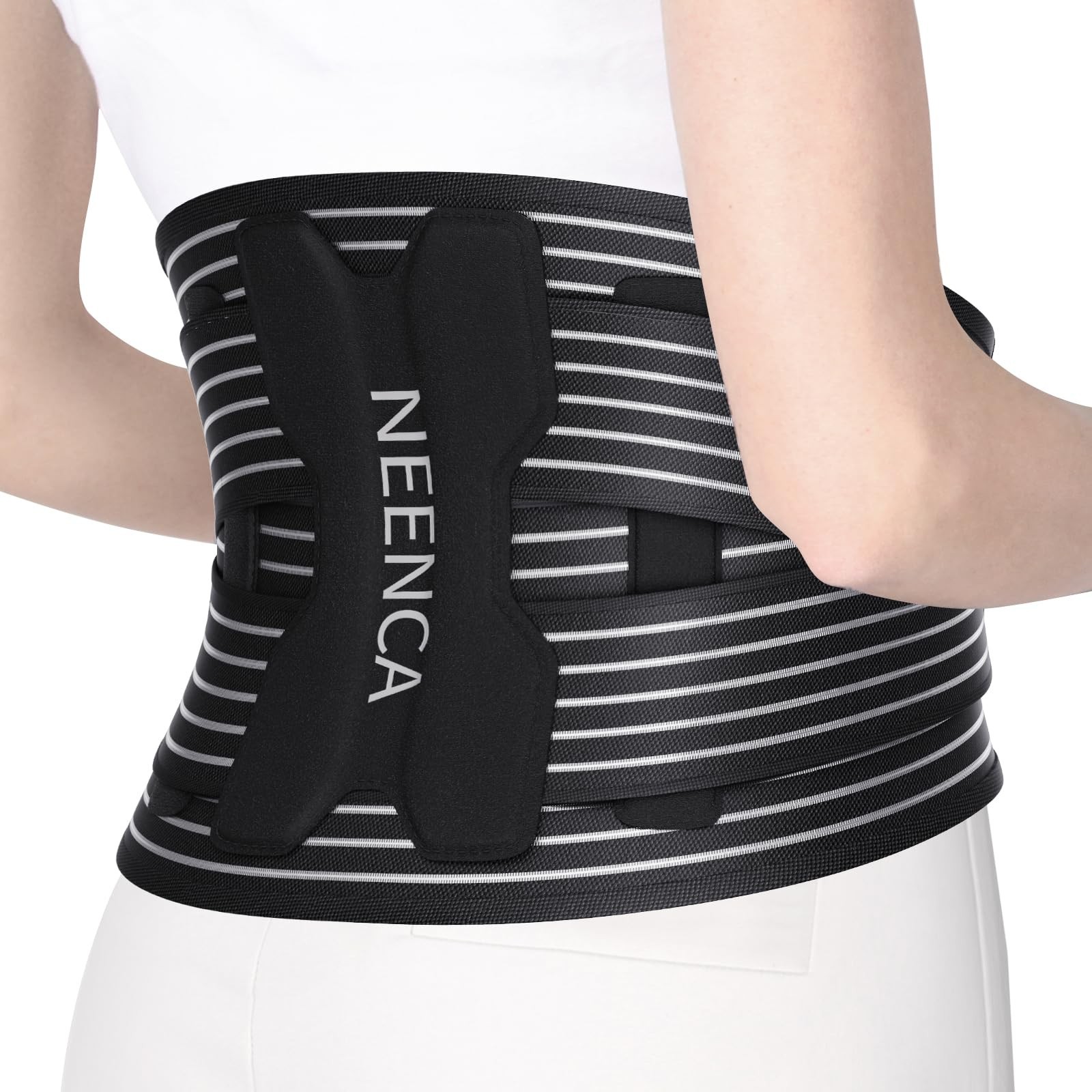 NEENCA Back Brace Lower Back Pain Relief – Ergonomic Lumbar Support Removable