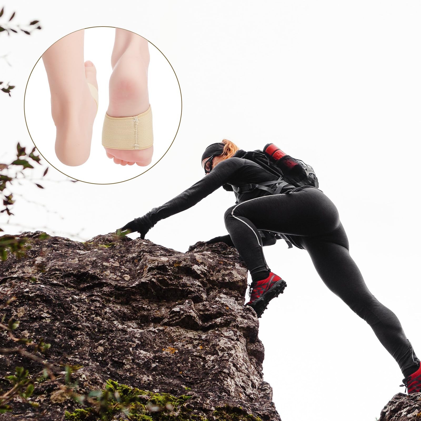 2 Pairs Arch Sleeves, Elastic Foot Compression Sleeve Flat Arches Bands Coppe…