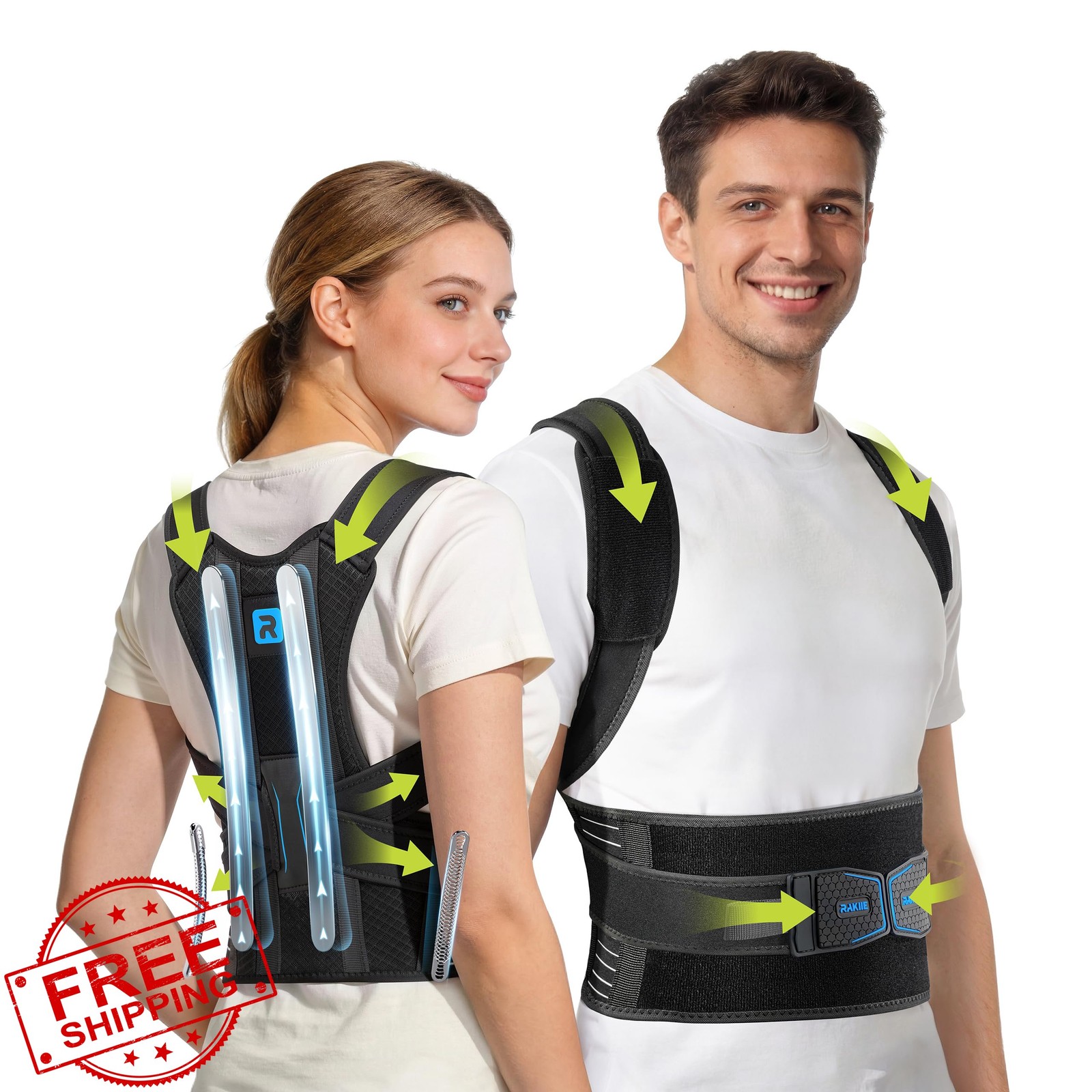Rakiie Posture Corrector Blue M