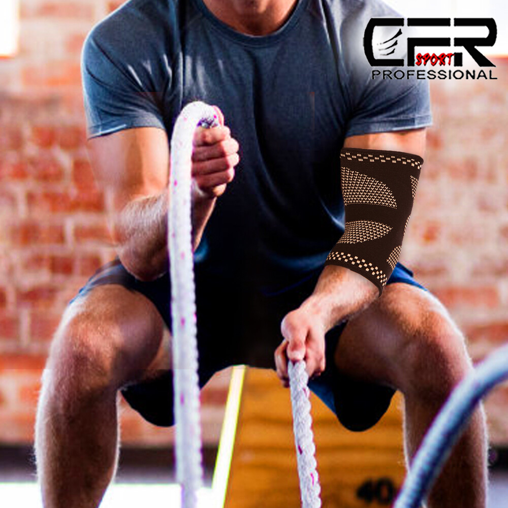 Copper Elbow Brace Support Compression Sleeve Arthritis Tendonitis Joint Pain DS