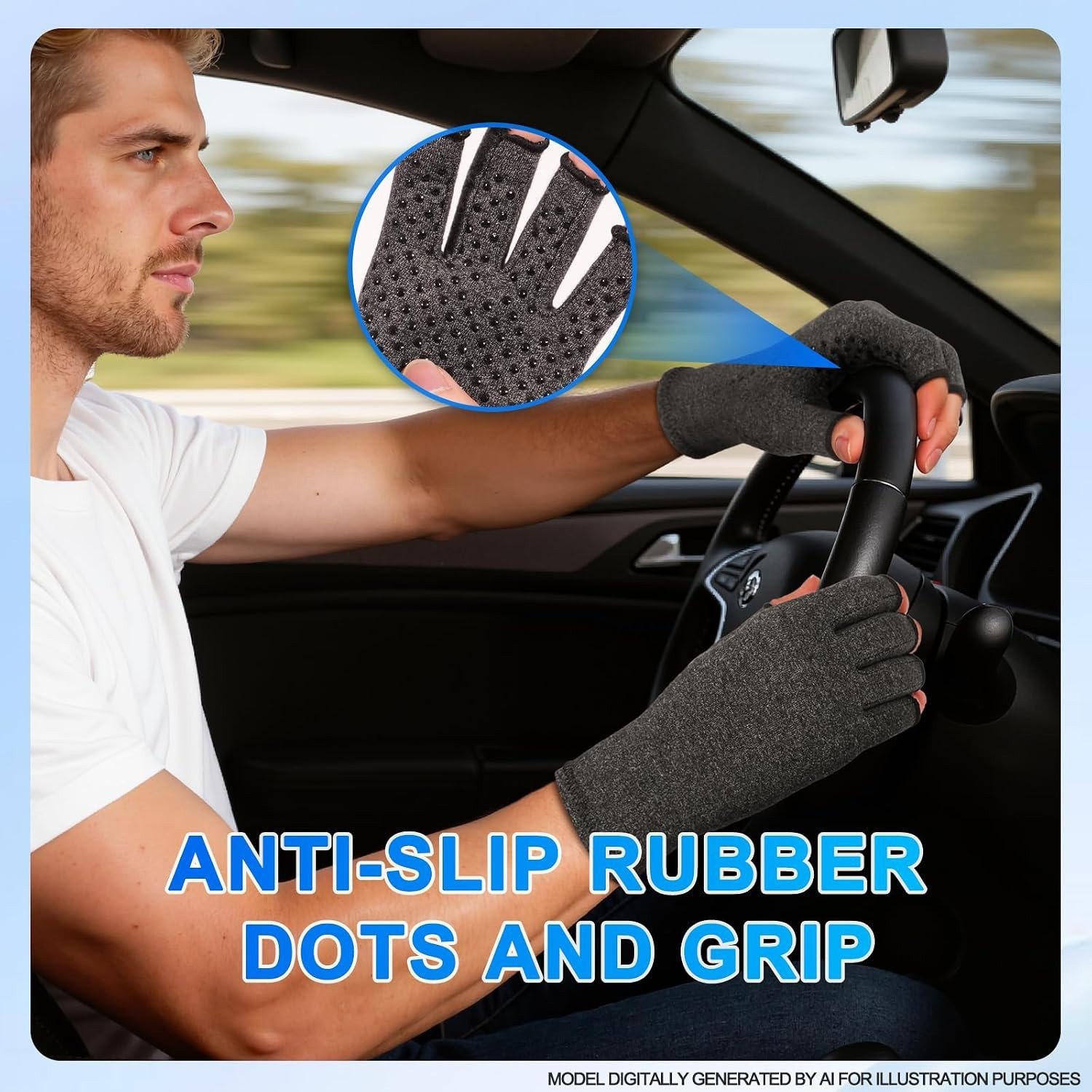 Comfortable Medium Size Fingerless Compression Gloves for Arthritis Pain Relief