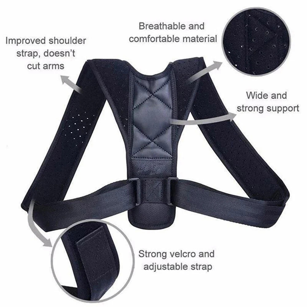 Adjustable Posture Corrector Back Brace Shoulder Support Clavicle Belt Men Women