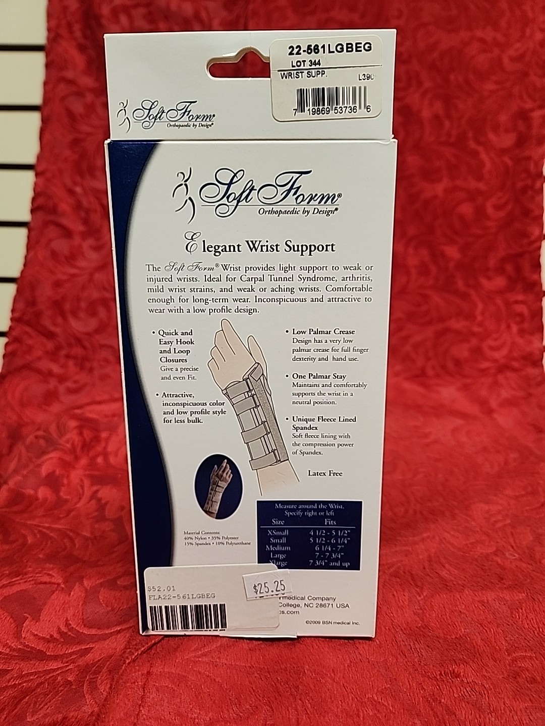 SOFT FORM Elegant Wrist Support Left Wrist Size Large New In Box