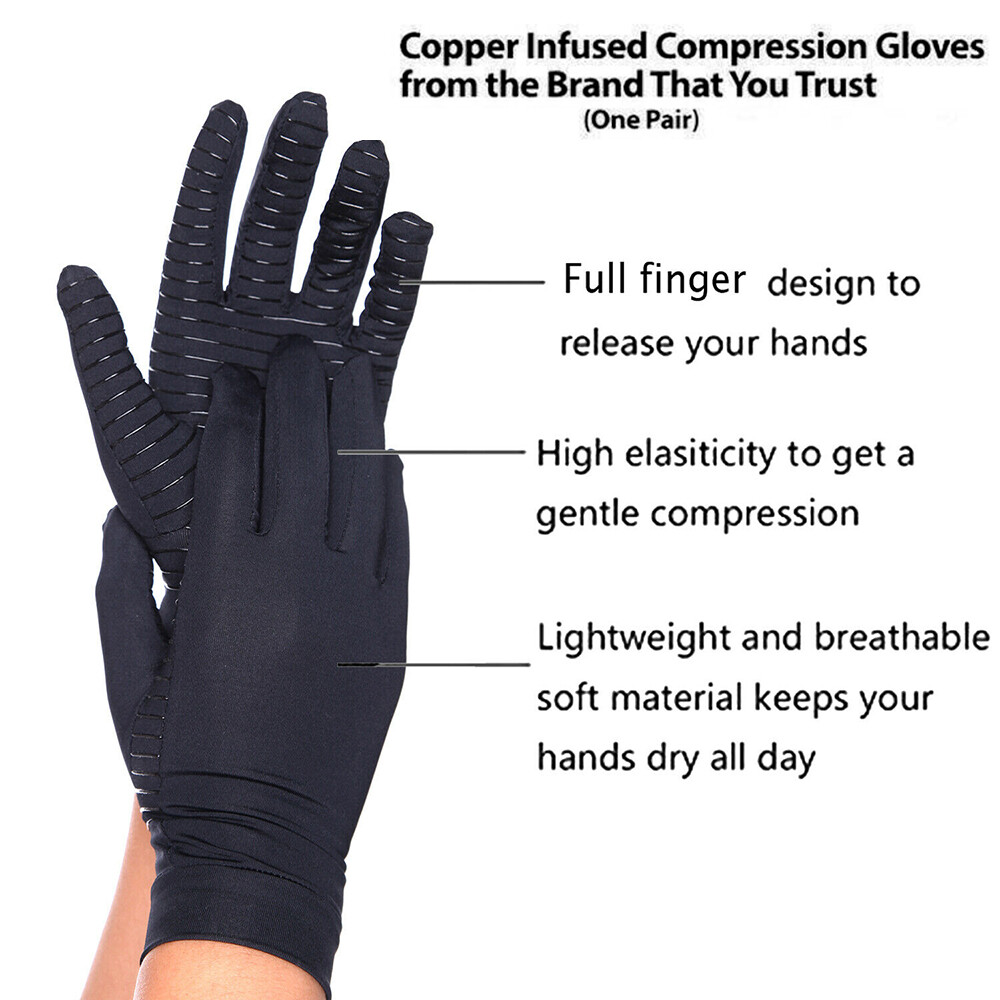 Unisex Copper Arthritis Compression Gloves Sport for Carpal Tunnel Joint Pain