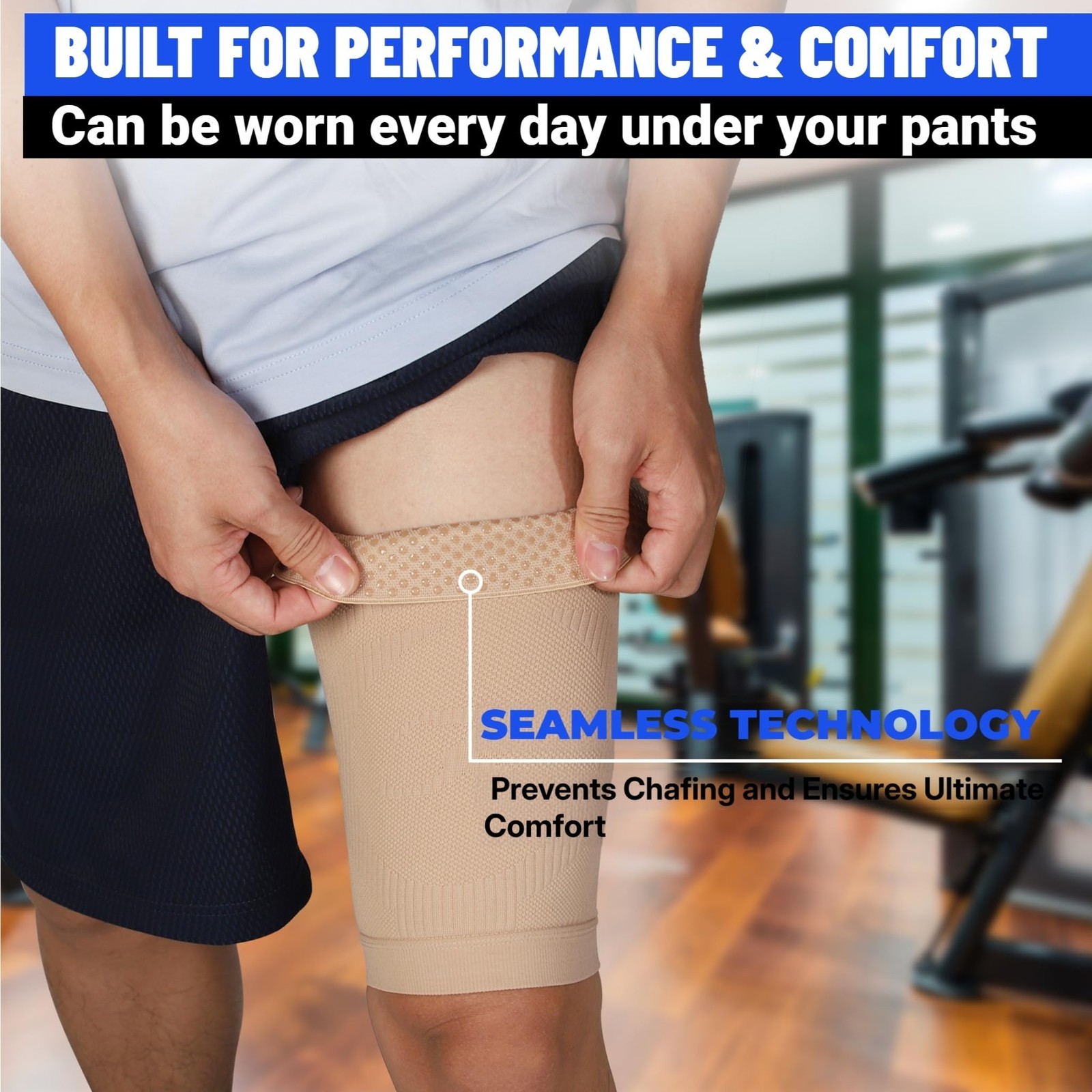 Thigh Compression Sleeves (Pair), Unisex, Hamstring Compression Sleeve for Qu…