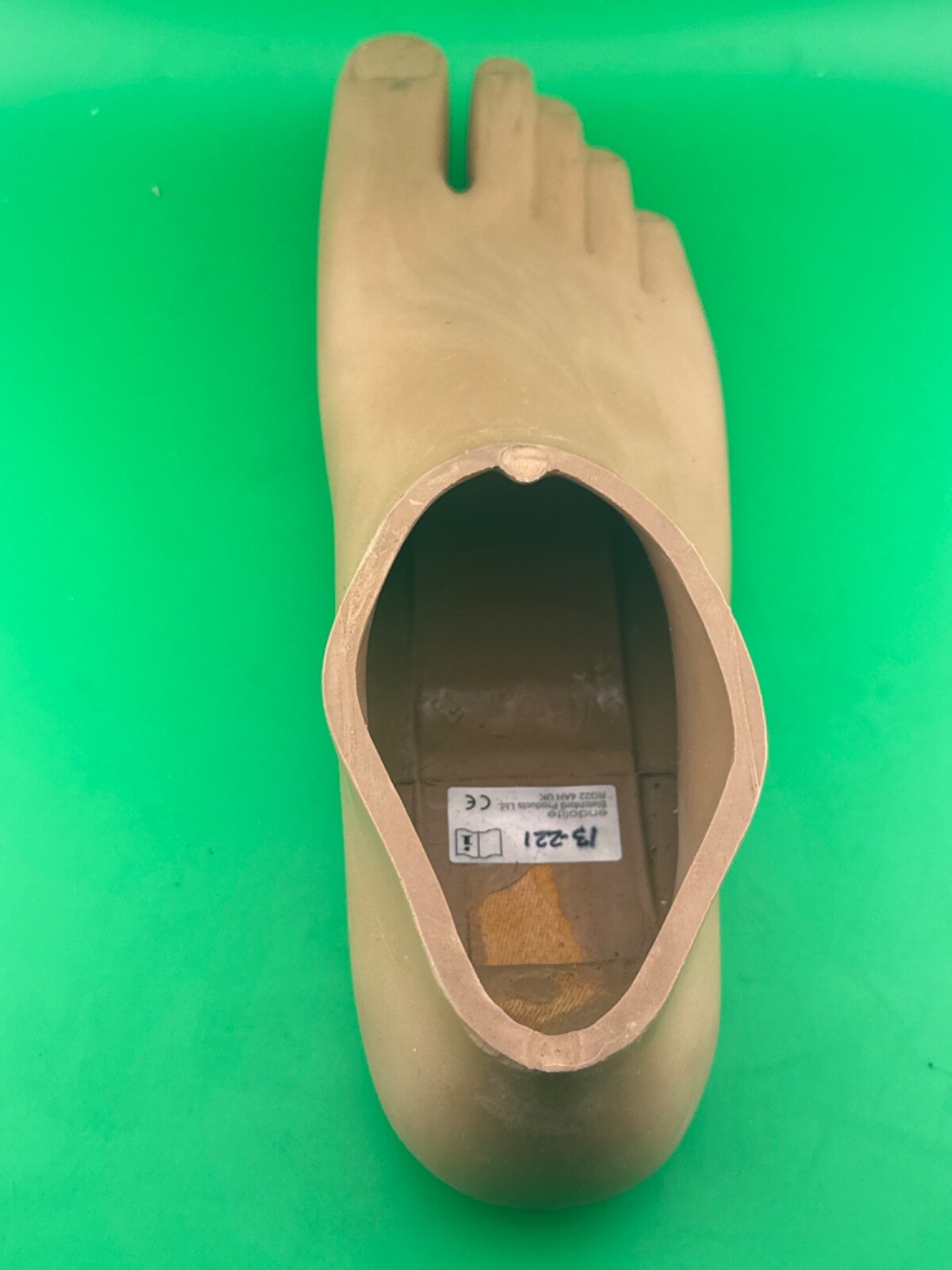 Prosthetic footshell foot shell, right. Blatchford avalon shell. Brown. Sz 29cm
