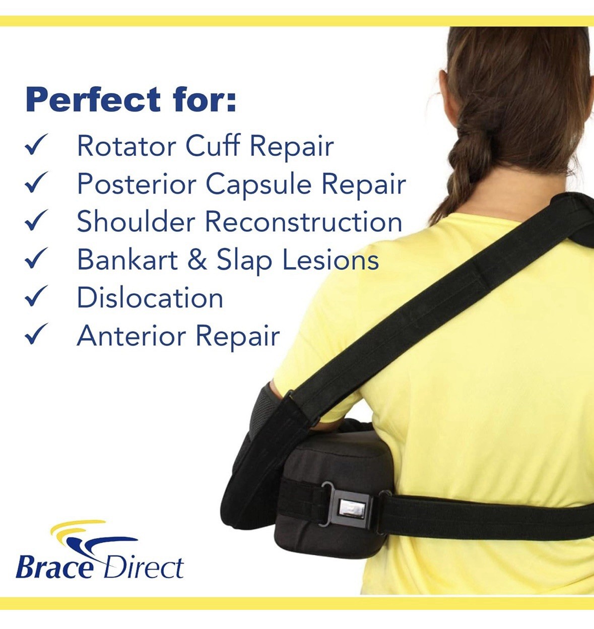 Shoulder Immobilizer with Abduction Sling for injury support-Large