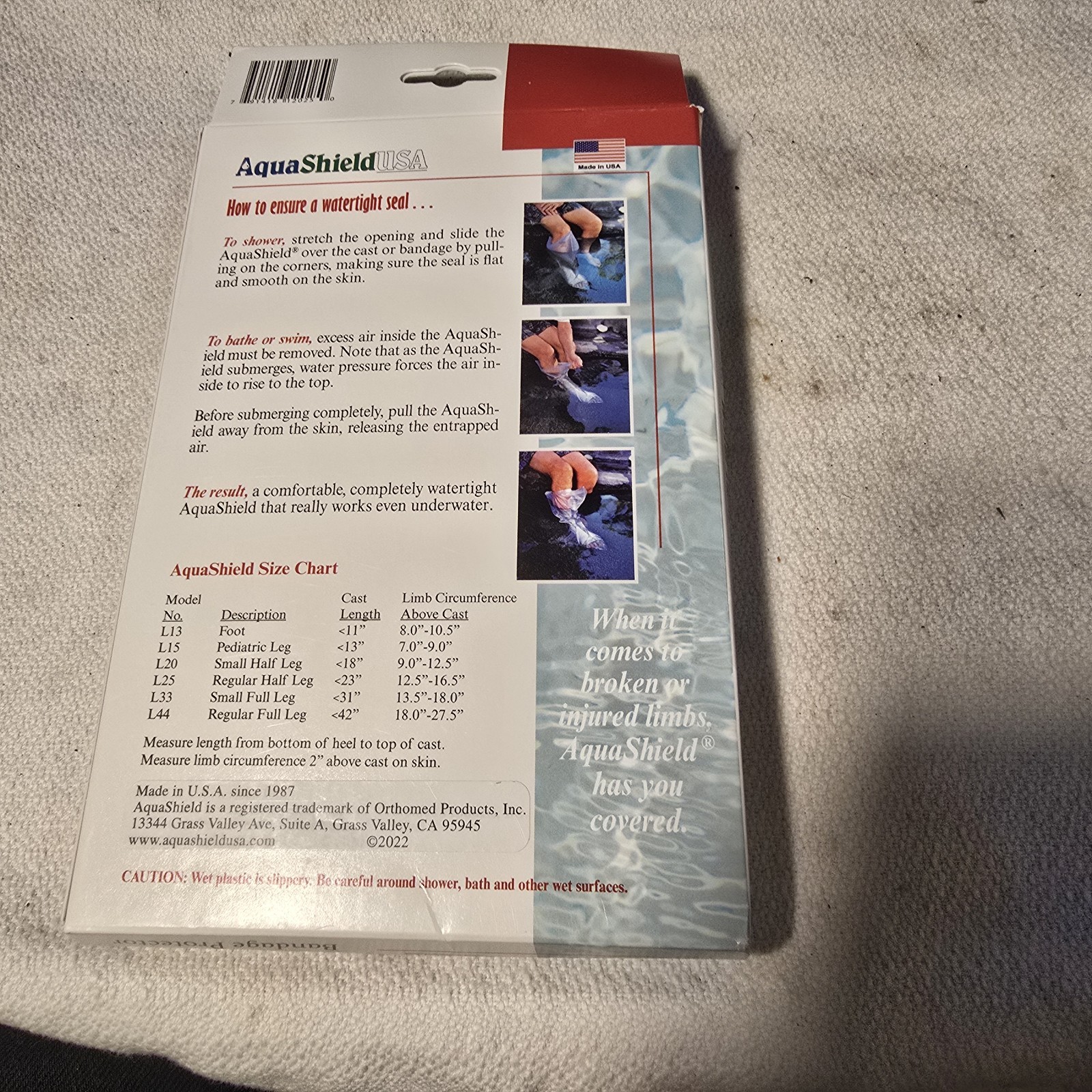 AquaShield L25 Regular Half Leg Waterproof Cast Cover Reusable Made USA