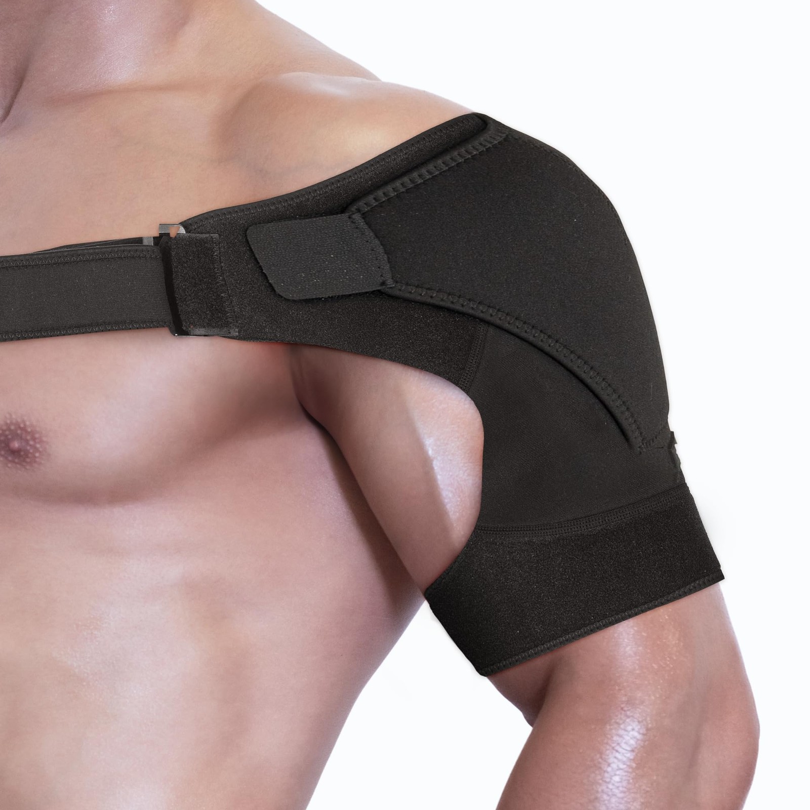 Astorn Adjustable Shoulder Brace for Torn Rotator Cuff with Large, Black