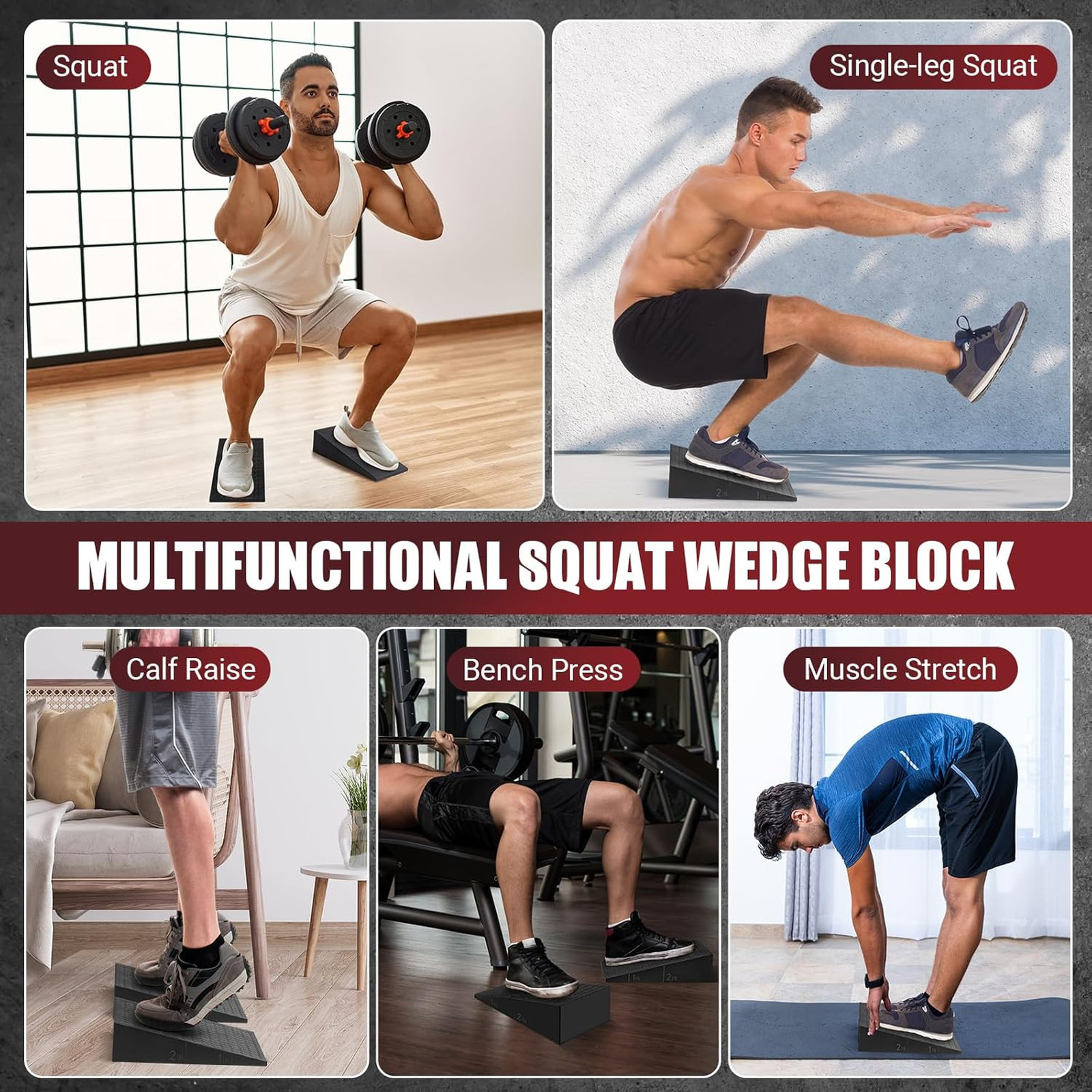 Squat Wedge Block, Non-slip Heel Elevation for Weightlifting, Deep Squat