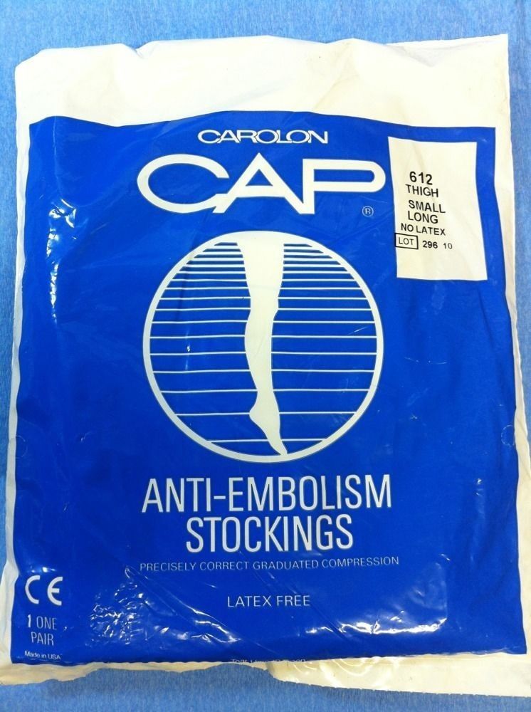NEW CAROLON CAP 612 Anti-Embolism Compression Socks Stockings Thigh High Small