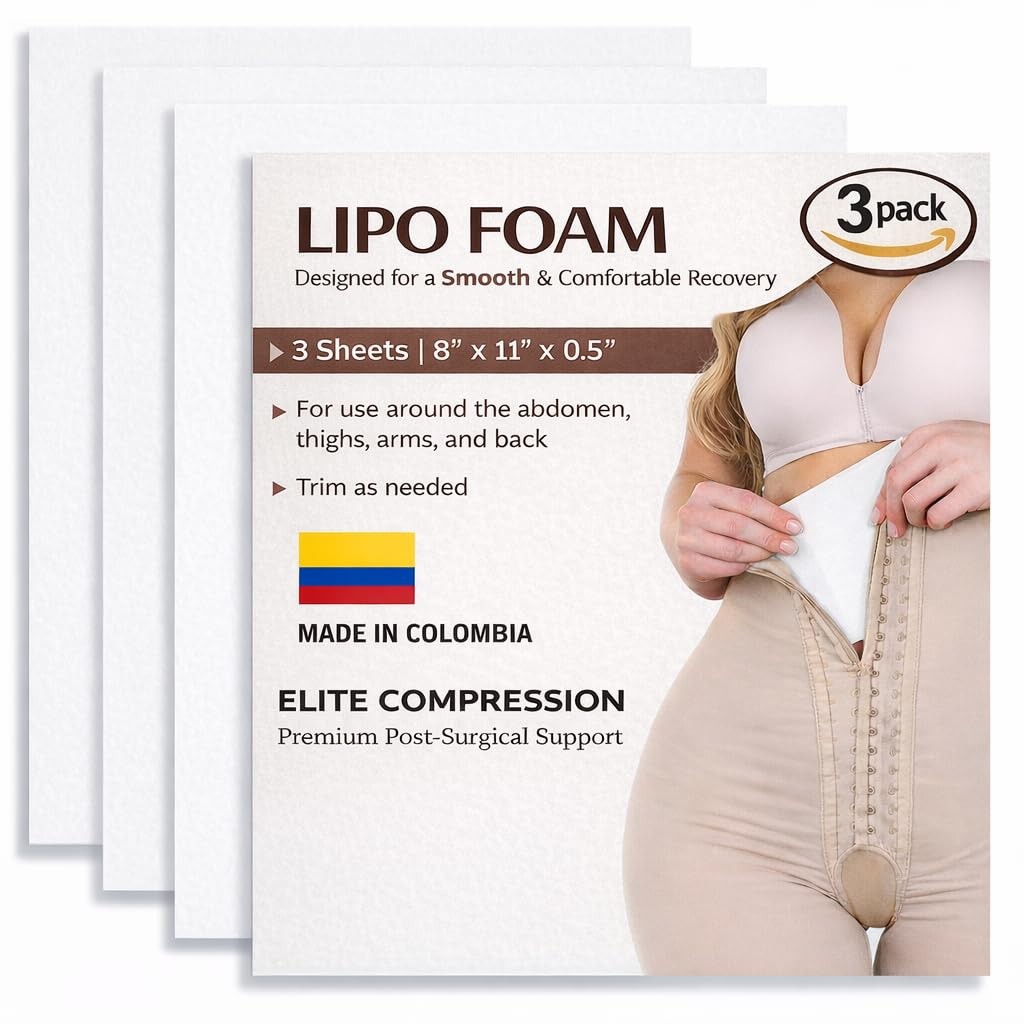 Lipo Foam Pads 3-Pack 8″ x 11″ x 0.5″ Post Surgery Abdominal Binder Compression