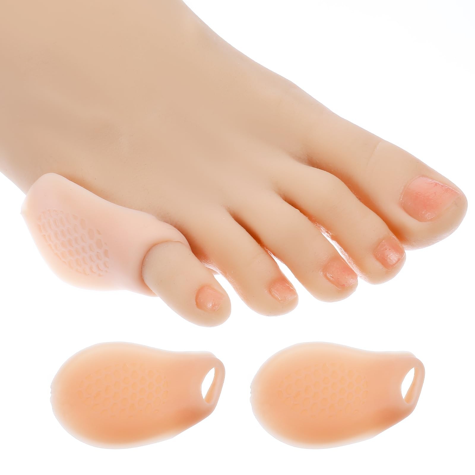 Dimeho Tailor’s Bunion Pads 8 Pack Soft Gel Bunionette One Size, Skin color