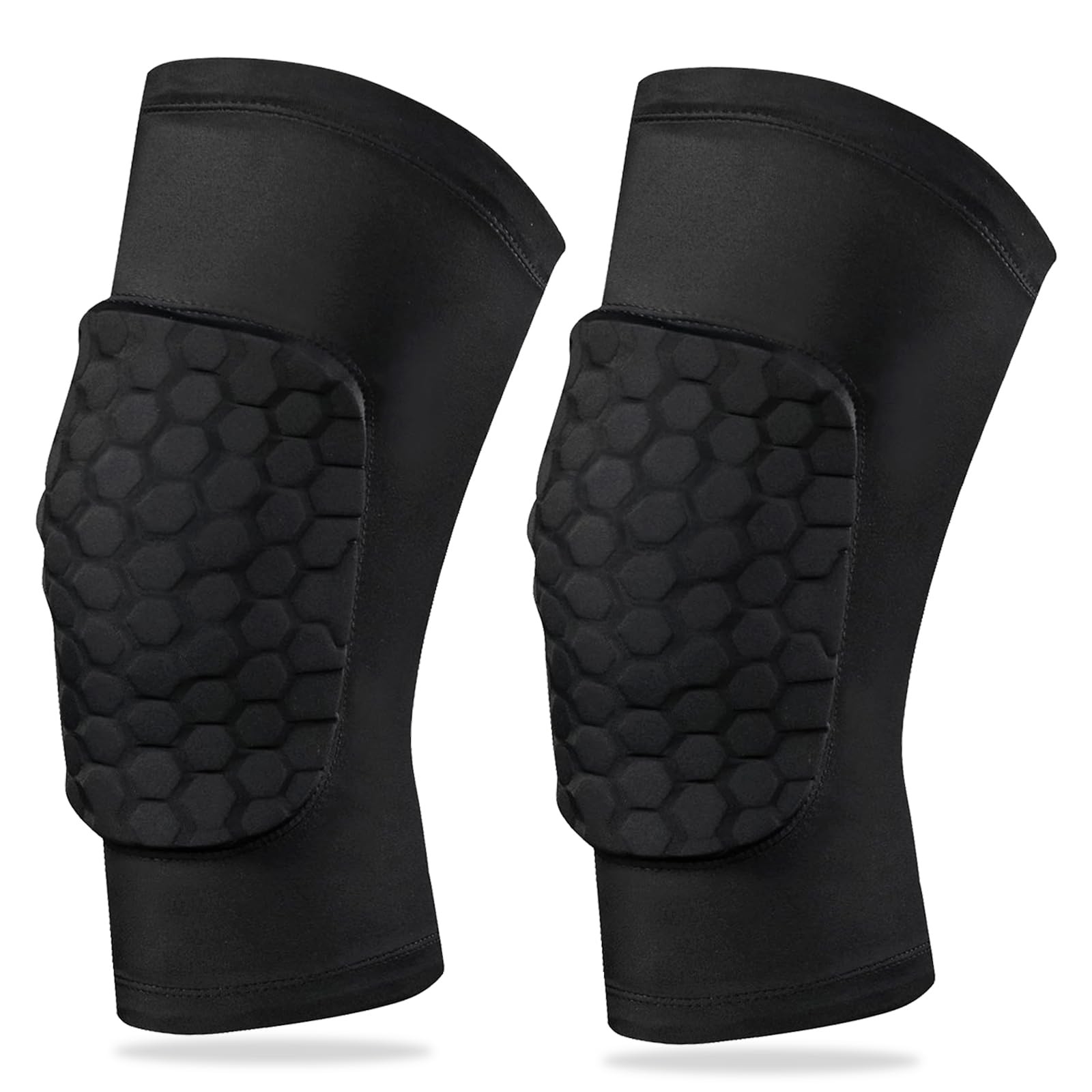 Knee Compression Pads Sleeve Honeycomb Brace NonSlip Size XL Black 2 PCS