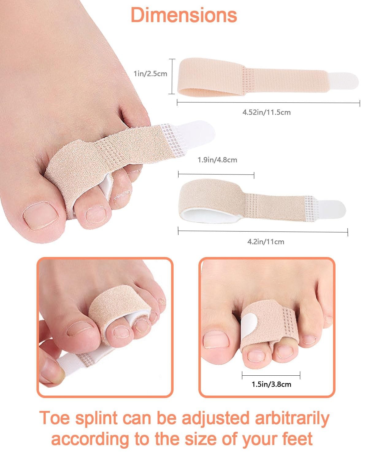 Fabric Gel Tube Sleeves Cover for Hammer Toe Fingers Protectors Separators US
