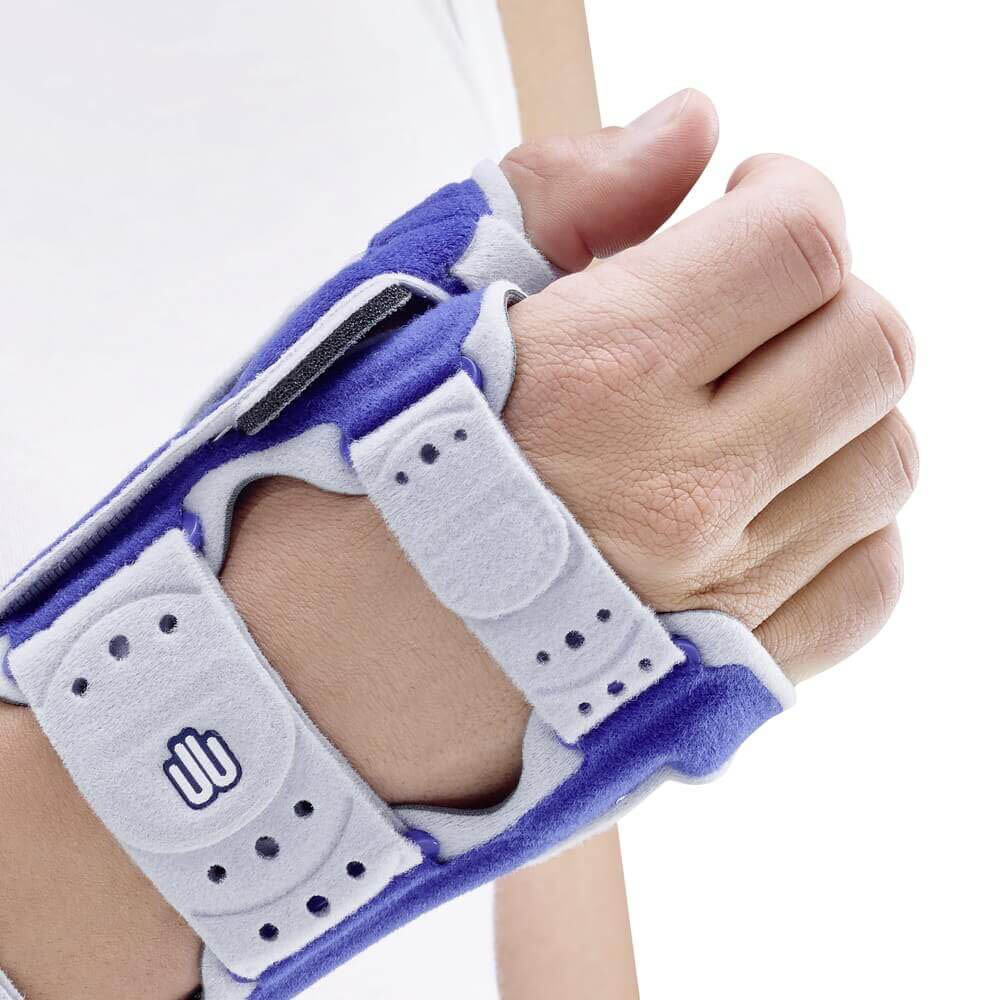 Bauerfeind Wrist Brace Bracelet & Forearm Manuloc Rhizo Long Right Blue/Grey
