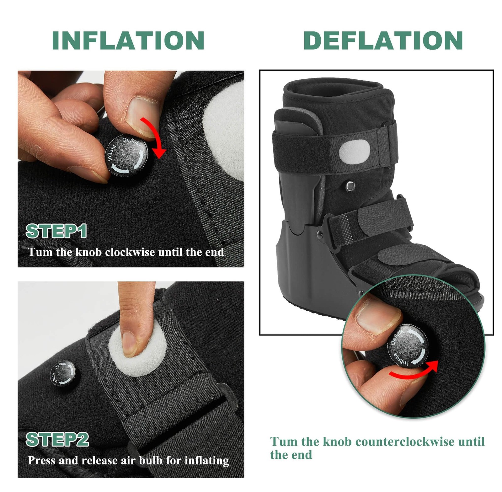 Short Walking Boot, Air CAM Fracture Boot Protection Walker with Plastic Mold…
