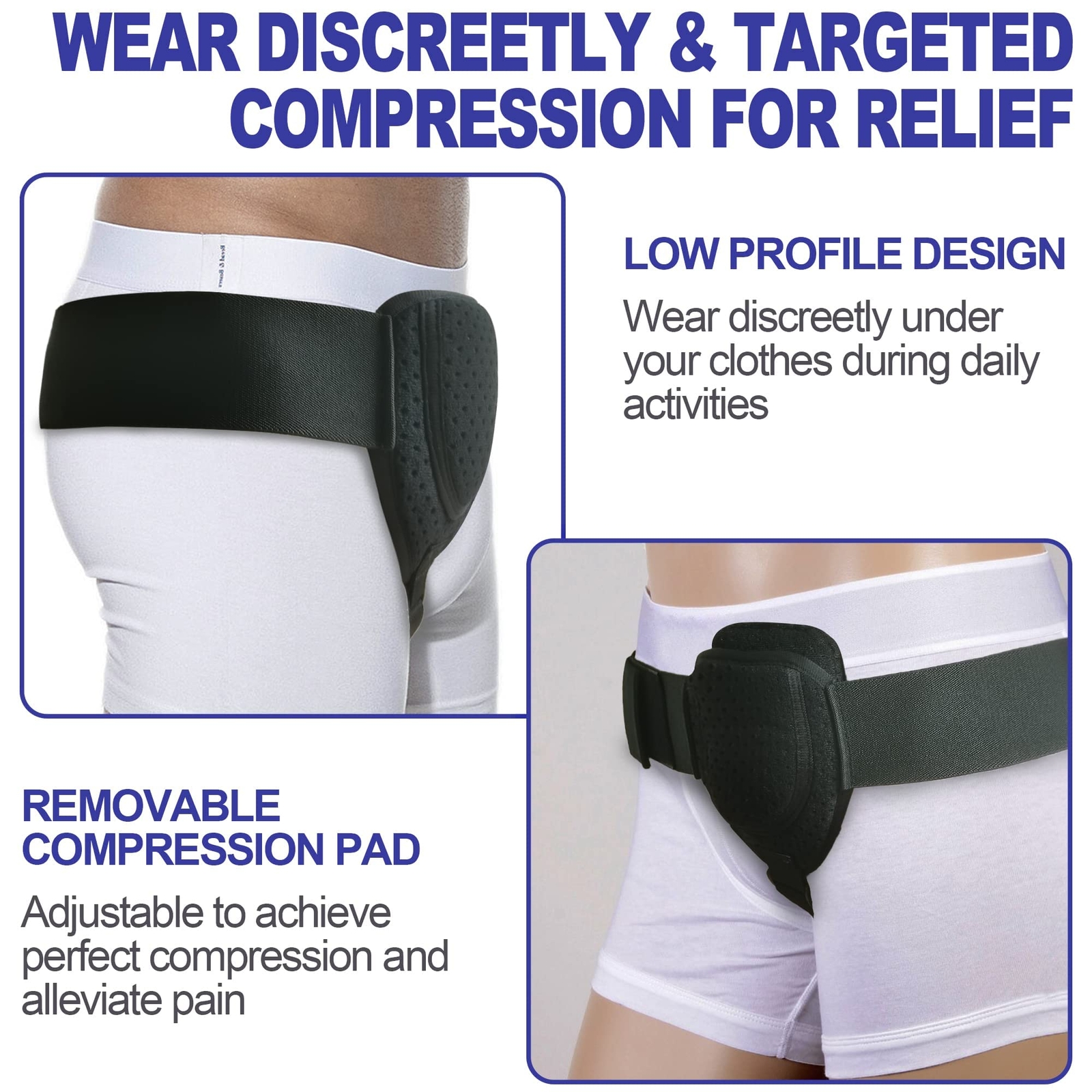 Inguinal Groin Hernia Belt for Men Abdominal Groin Removable Brace Support Truss