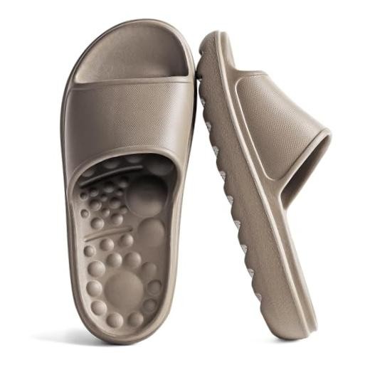 Massage Slides for Men and Women Pillow Slides 10.5-11.5 Women/9-10 Men Brown