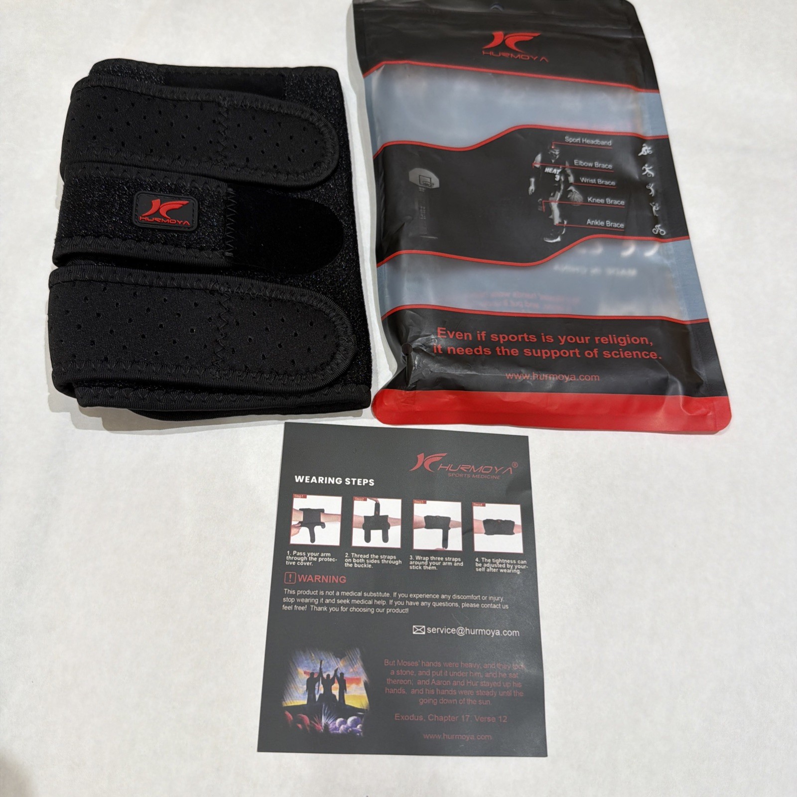 Hurmoya Elbow Brace Comfortable Night Sleep, Sz M Cubital Tunnel Syndrome New