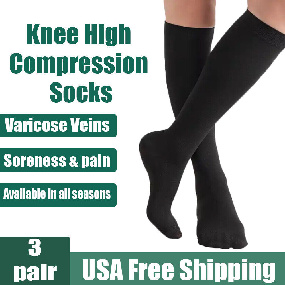 (15-20 mmHG) Compression Socks Men Women Best for Varicose Veins Edema Swelling+