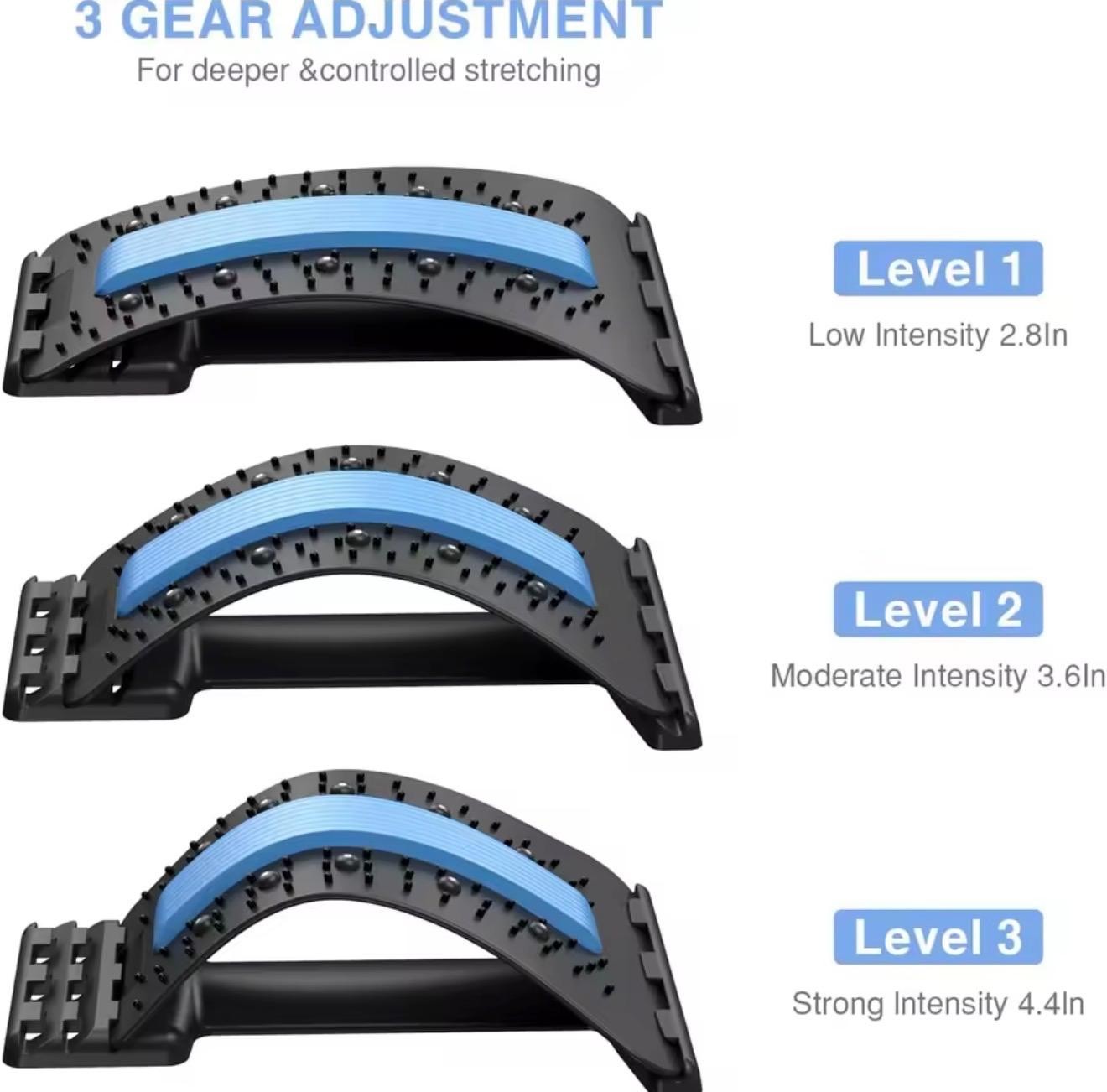 Back Stretcher for Lower & Upper Back Pain Relief – 4-Level Lumbar Support Ma…