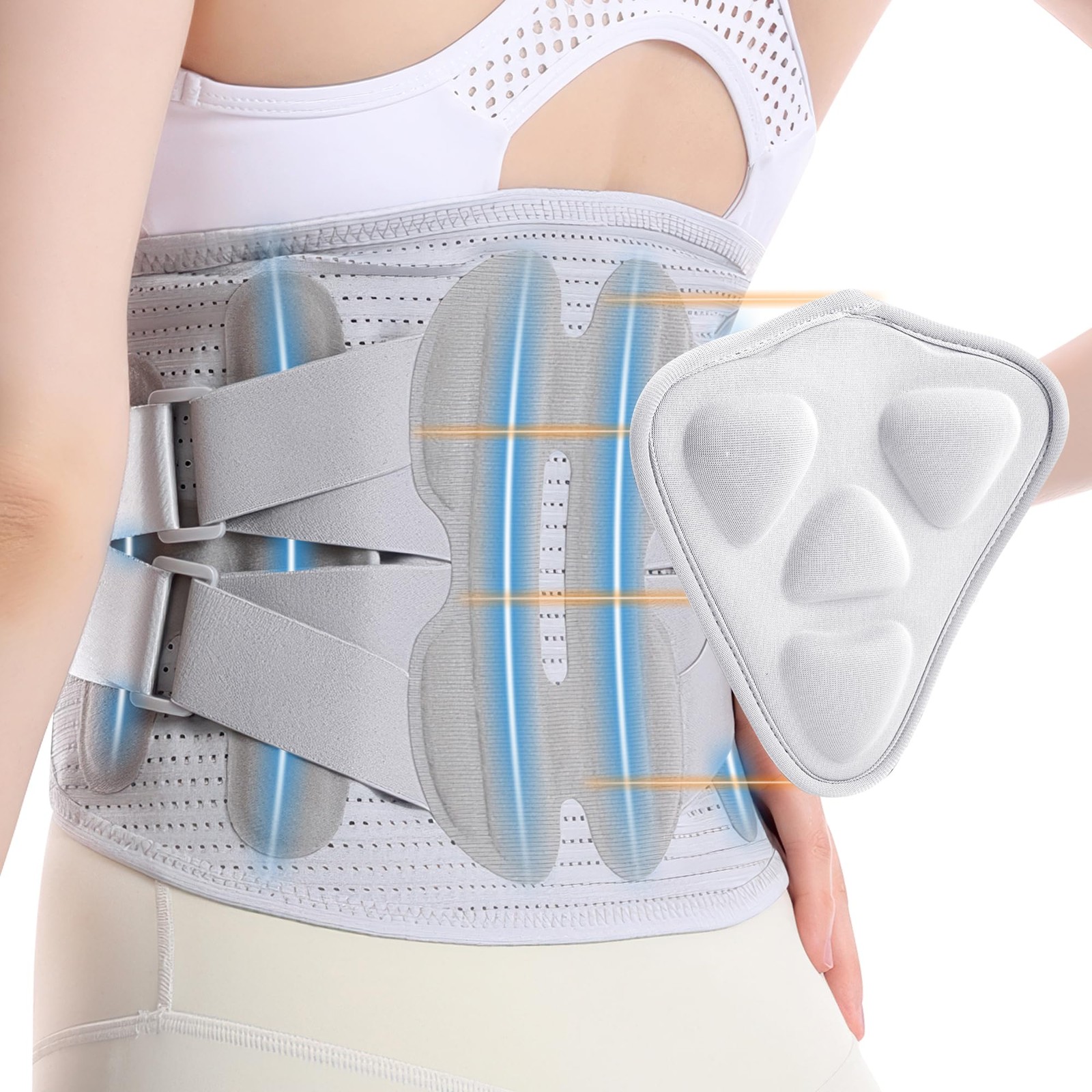 DOKIBI Back Brace Lower Back Pain Relief Women Adjustable Lumbar Support Belt
