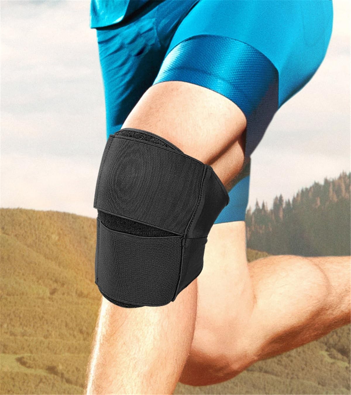 Knee Brace, Adjustable Sports Brace with 20 Built-in Magnets, Black