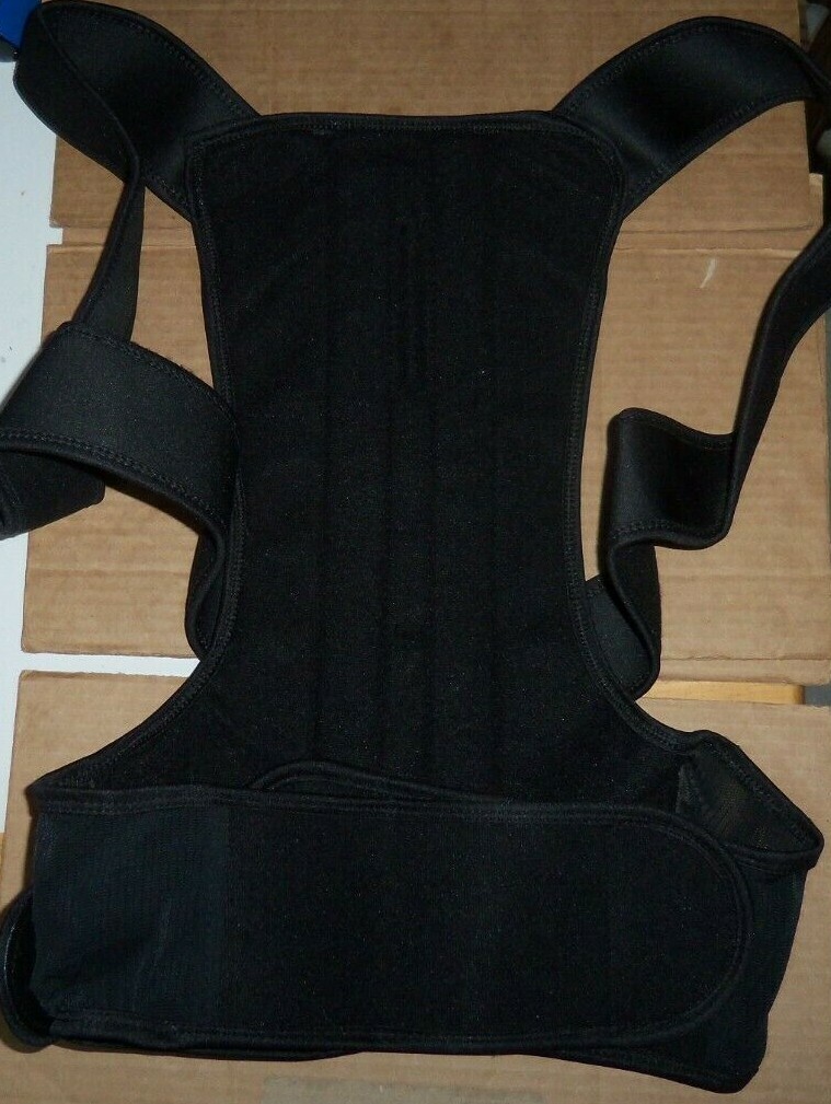 MESH POSTURE CORRECTOR BACK/SPINE & LUMBAR SUPPORT MEDIUM BLACK unsealed