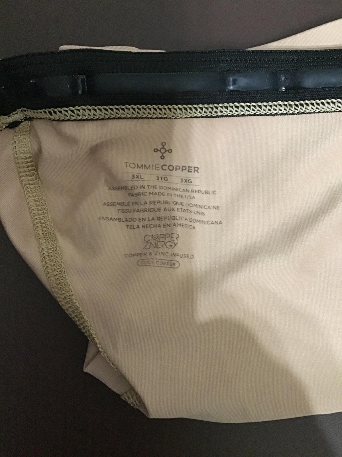 NWOT Tommy Copper Quad Compression Sleeve 3XL For Pain Relief Beige