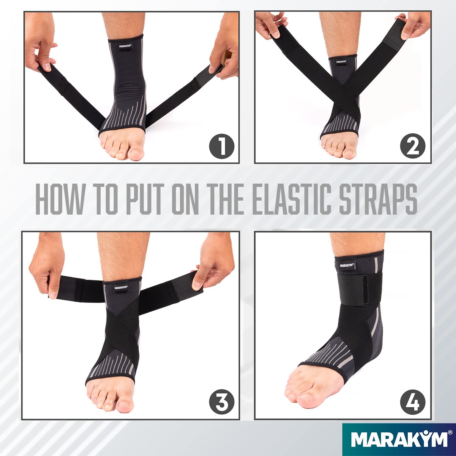 MARAKYM Ankle Support Compression Socks & Straps | Foot Wrap for Men…