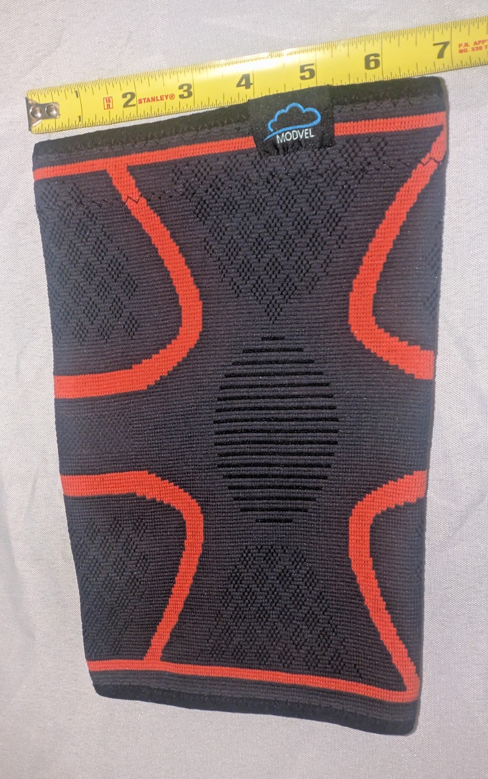 Modvel Knee Brace Large Compression Sleeve 2-Pack Black Orange Unisex Pair EUC