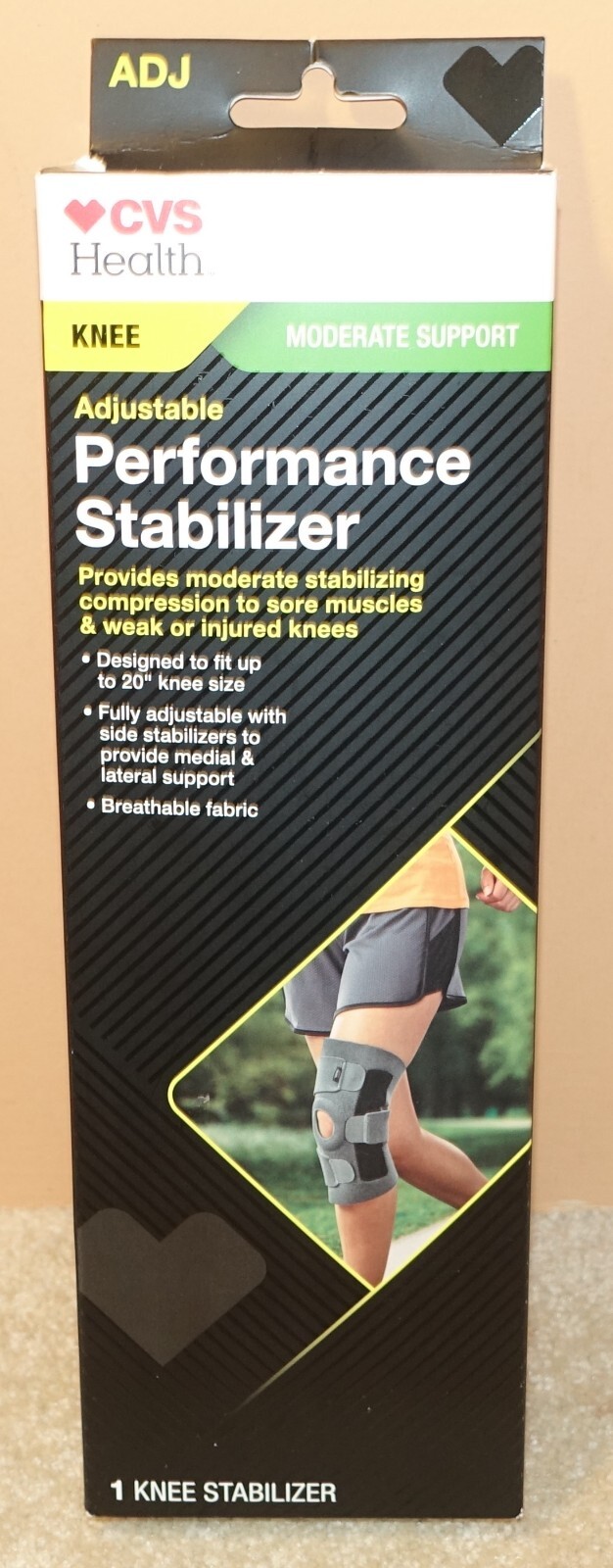 CVS KNEE BRACE Performance Stabilizer Moderate Compression Adjustable Support