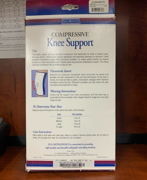 Compressive Knee Support w/Viscoelastic Insert White by FLA Orthopedics