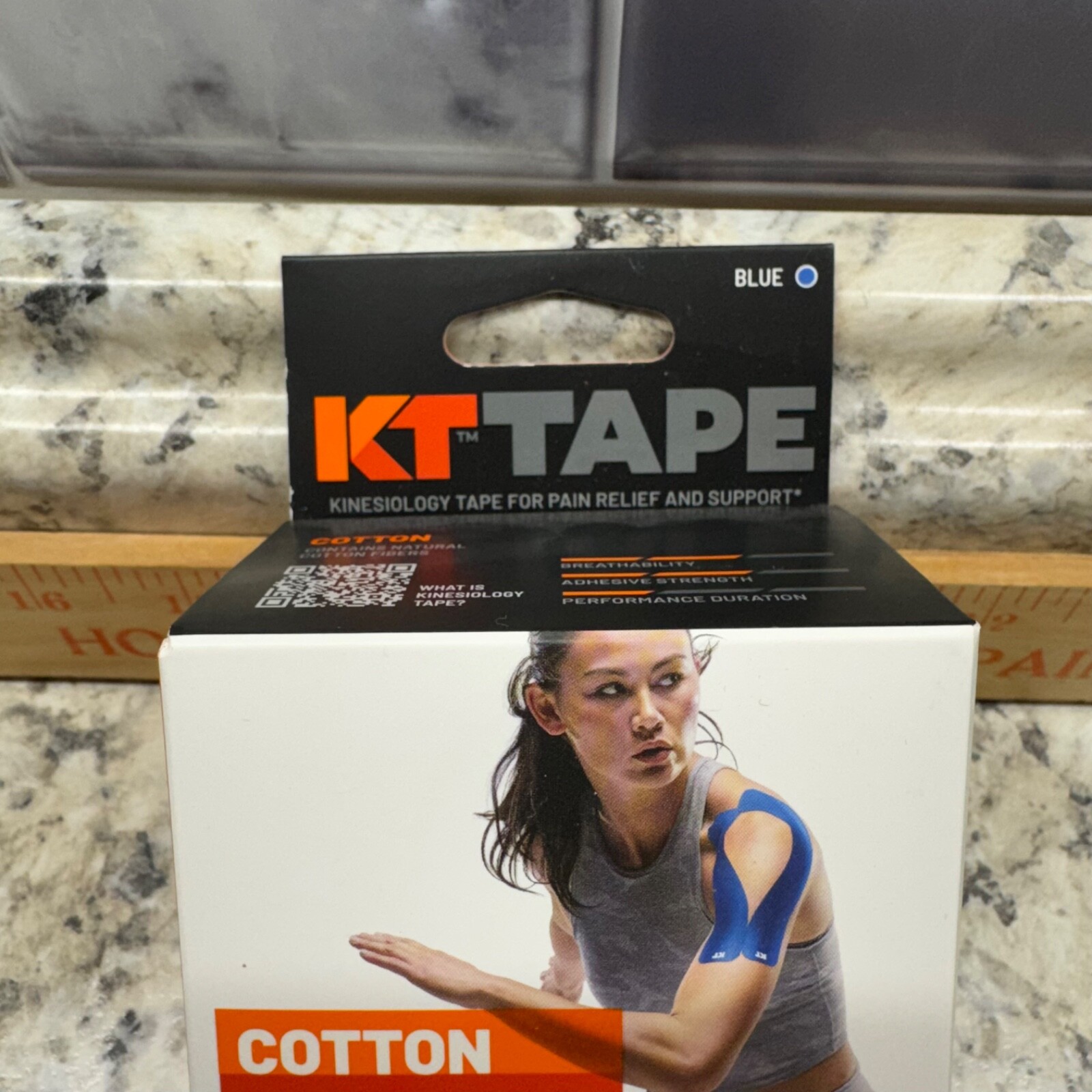 KT TAPE Original Elastic Kinesiology Therapeutic Tape 20 Pre Cut Strips Blue