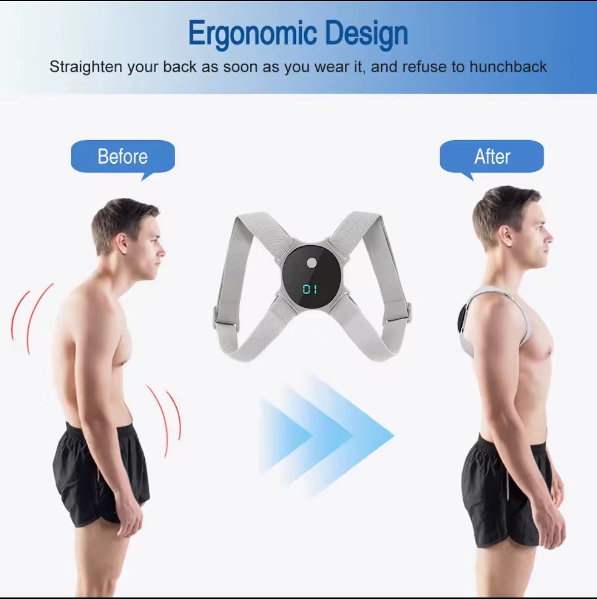 Posture Corrector Strap for Men & Women | Back, Shoulder & Neck Pain Relief