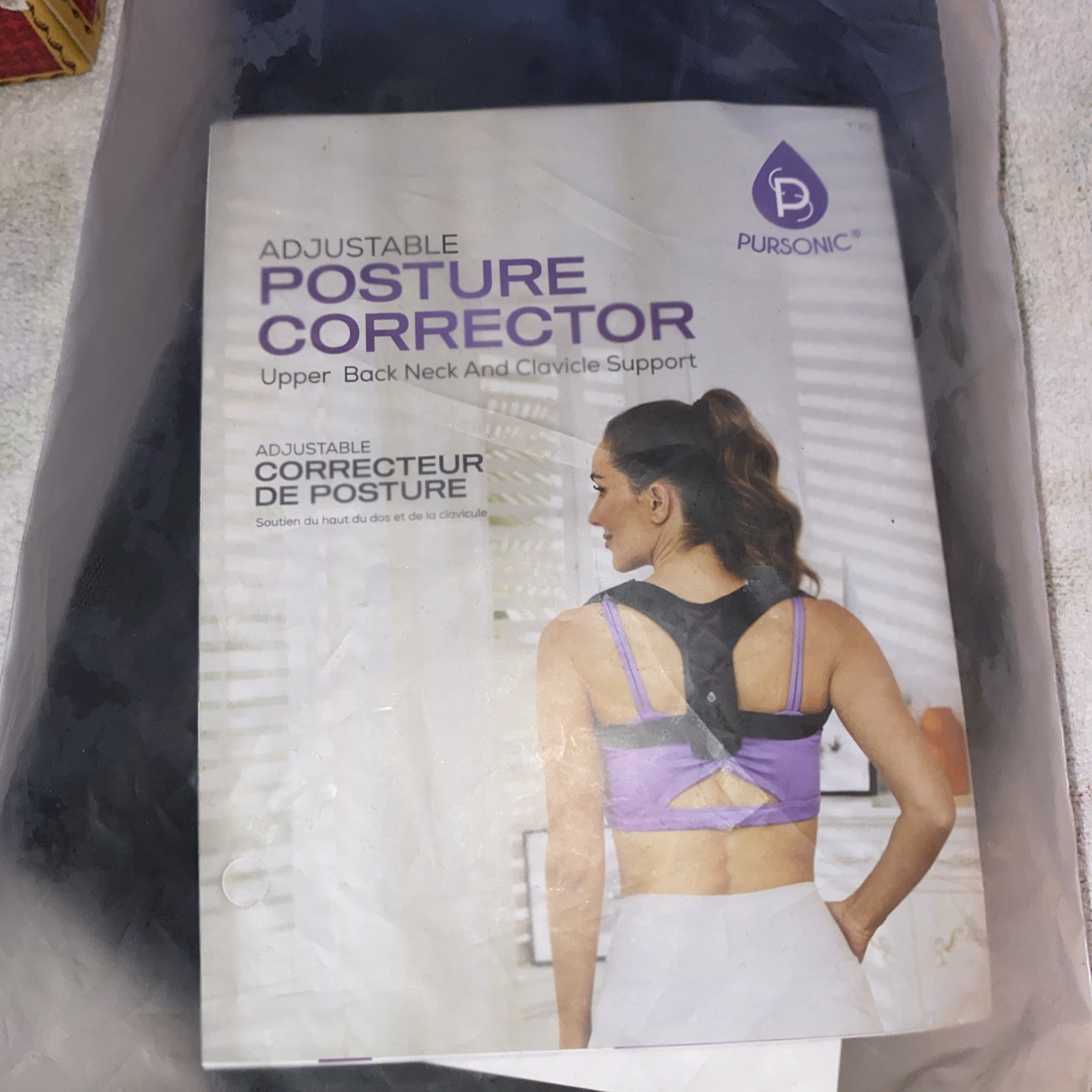 Pursonic Adjustable Posture Corrector Upper Back, Neck and Clavicle Support